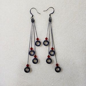 Hand made fashion earrings red
